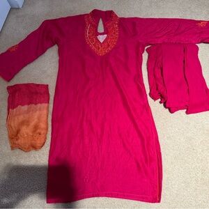 Pink and orange Pakistani Indian outfit
